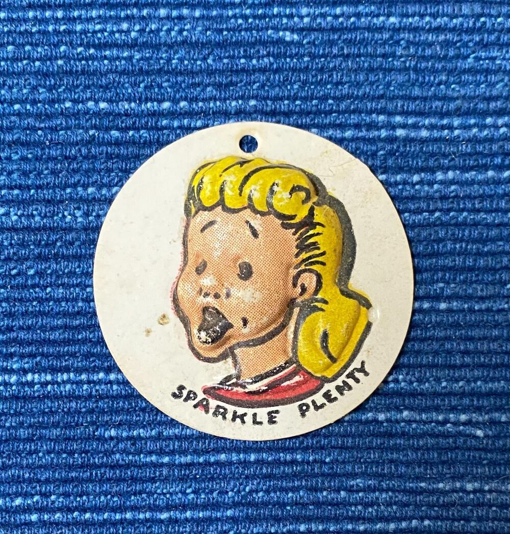 Rare Sparkle Plenty Vintage Dick Tracy Round Plastic 3D Fob Premium Vacuform Toy